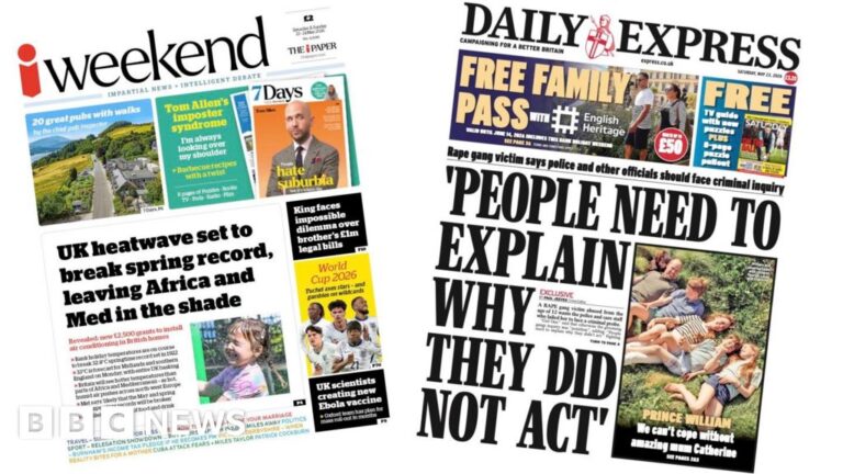 The Papers: 'Heat leaves Africa and Med in shade' and 'Can't cope without Catherine' The Papers: 'Heat leaves Africa and Med in shade' and 'Can't cope without Catherine'